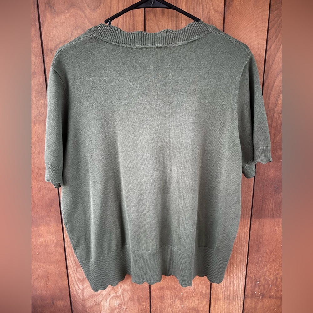 Green Button-Up Cardigan - Picture 3 of 4